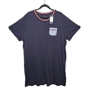 Tommy Hilfiger Nautical T-shirt Dress 2X 100% Cotton Navy Short Sleeve Preppy